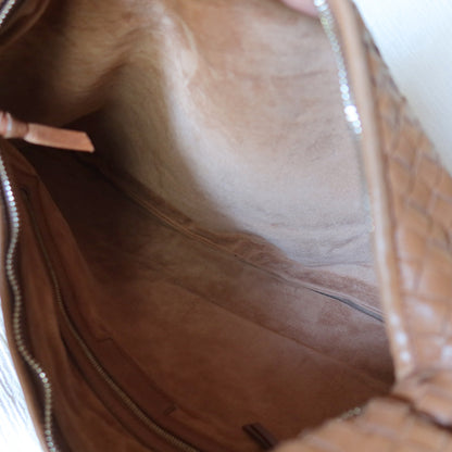 Bottega Veneta Vintage Caramel Brown Intrecciato Leather Veneta Hobo Bag Large