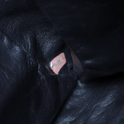 Rare Chanel Vintage Black Leather CC mark Maxi Shopper Tote Bag