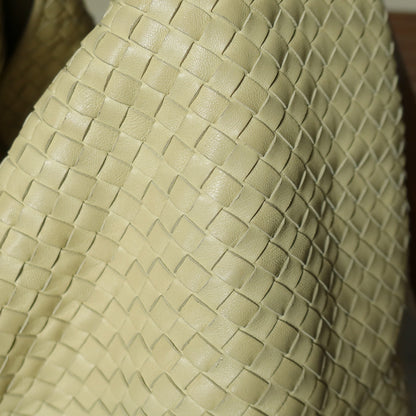 Bottega Veneta Vintage Light Butter Yellow Intrecciato Leather Ring Hobo Shoulder Bag