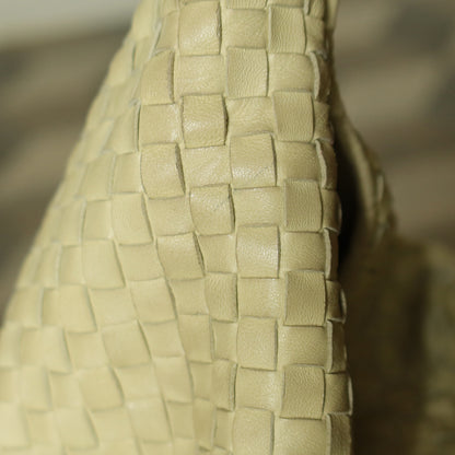 Bottega Veneta Vintage Light Butter Yellow Intrecciato Leather Ring Hobo Shoulder Bag