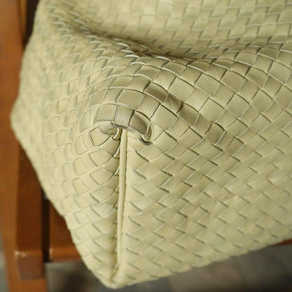 Bottega Veneta Vintage Light Butter Yellow Intrecciato Leather Ring Hobo Shoulder Bag
