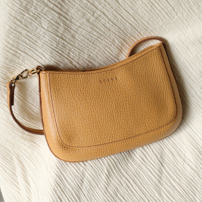 Vintage Loewe Beige Grained Leather Half-moon Purse Bag