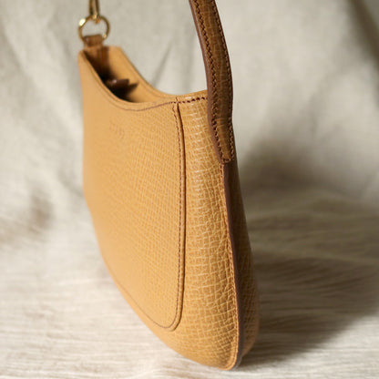 Vintage Loewe Beige Grained Leather Half-moon Purse Bag