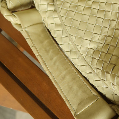 Bottega Veneta Vintage Light Butter Yellow Intrecciato Leather Ring Hobo Shoulder Bag