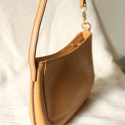 Vintage Loewe Beige Grained Leather Half-moon Purse Bag