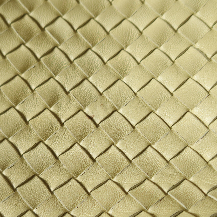 Bottega Veneta Vintage Light Butter Yellow Intrecciato Leather Ring Hobo Shoulder Bag