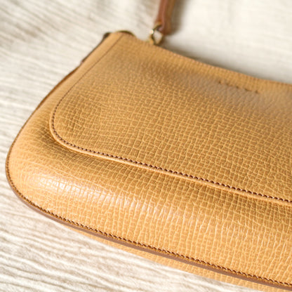 Vintage Loewe Beige Grained Leather Half-moon Purse Bag