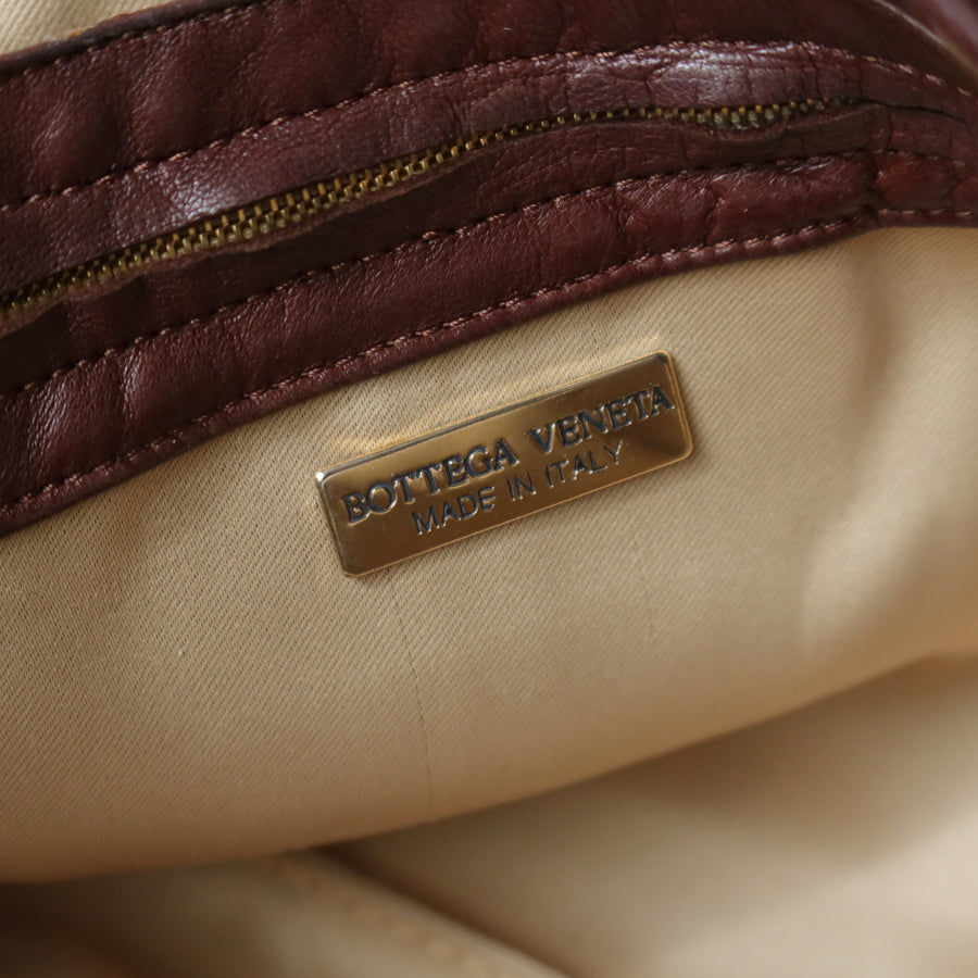 Rare Bottega Veneta Vintage Dark Brown Intrecciato Braided Strap Shoulder Bag