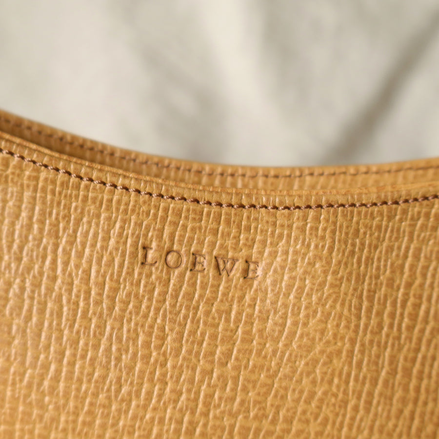 Vintage Loewe Beige Grained Leather Half-moon Purse Bag
