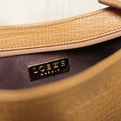 Vintage Loewe Beige Grained Leather Half-moon Purse Bag