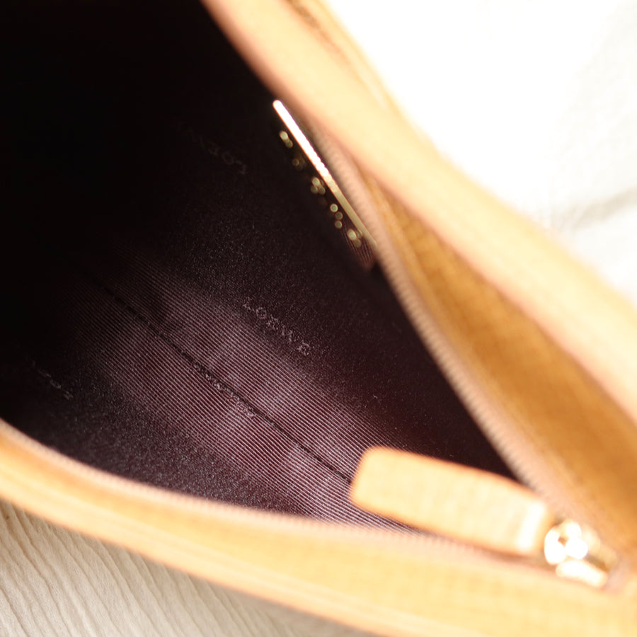 Vintage Loewe Beige Grained Leather Half-moon Purse Bag