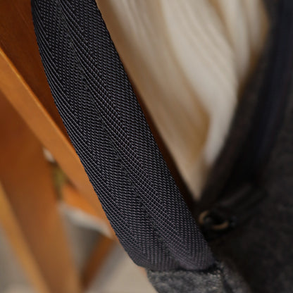 Prada Vintage Charcoal Grey Wool x Nylon Medium Hobo Bag