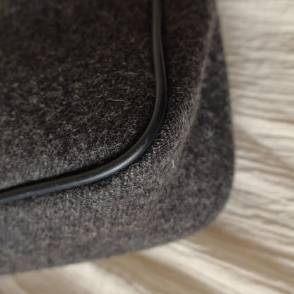 Prada Vintage Charcoal Grey Wool x Nylon Medium Hobo Bag