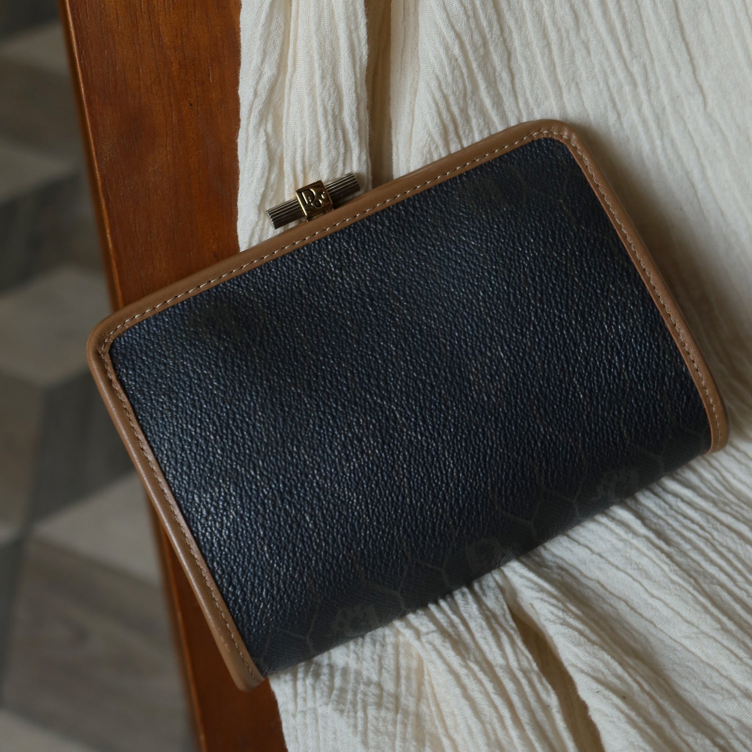 Christian Dior Vintage Oblique Monogram Leather Daily Pouch Bag