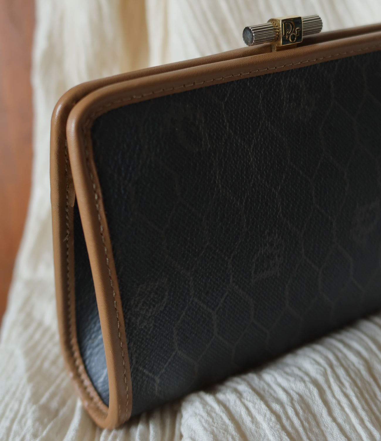 Christian Dior Vintage Oblique Monogram Leather Daily Pouch Bag