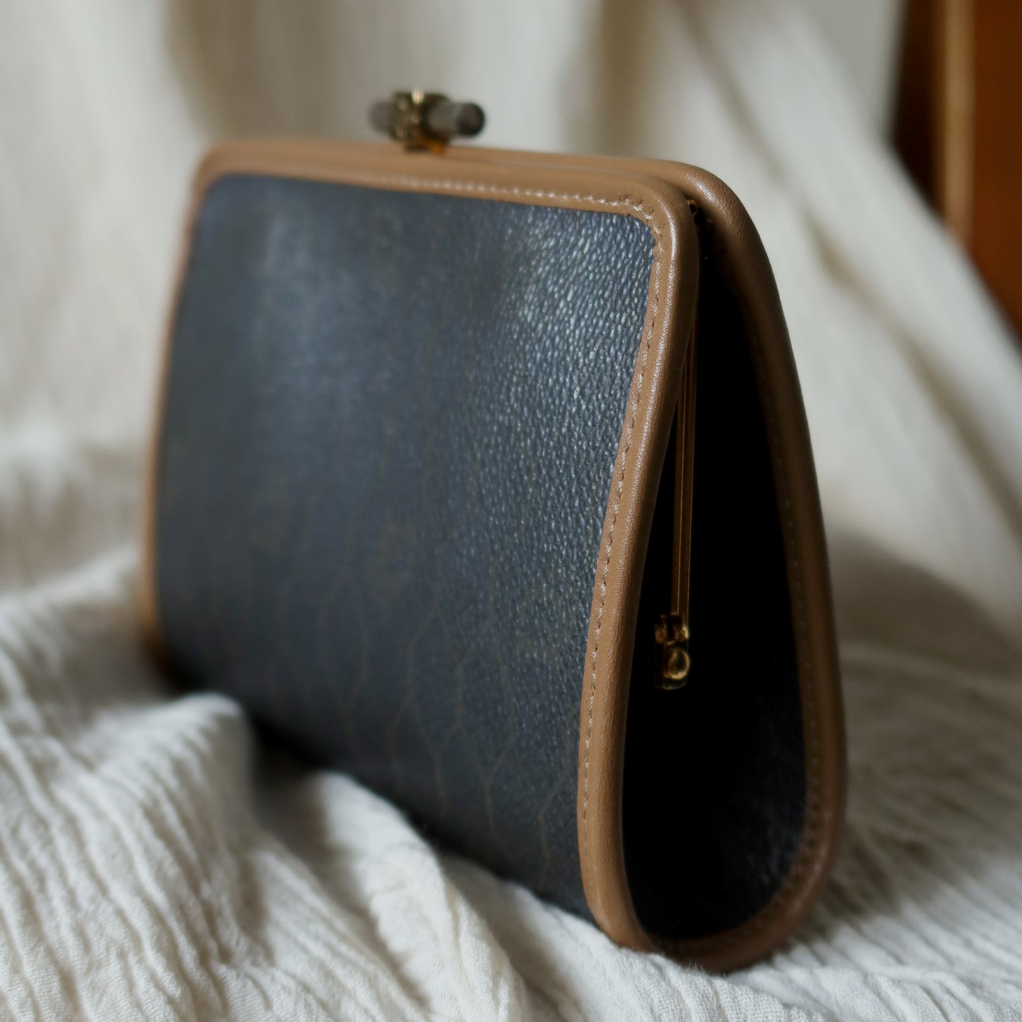 Christian Dior Vintage Oblique Monogram Leather Daily Pouch Bag