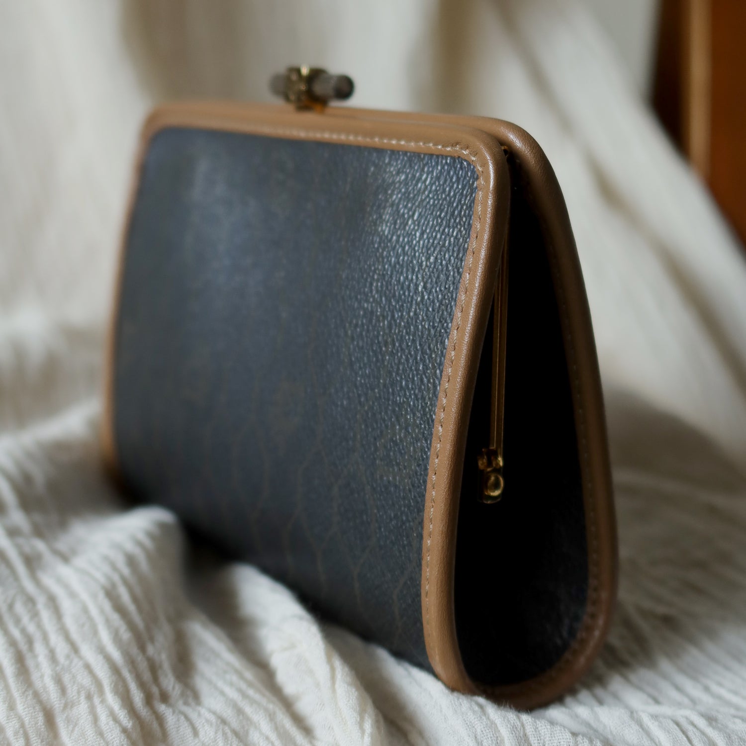 Christian Dior Vintage Oblique Monogram Leather Daily Pouch Bag
