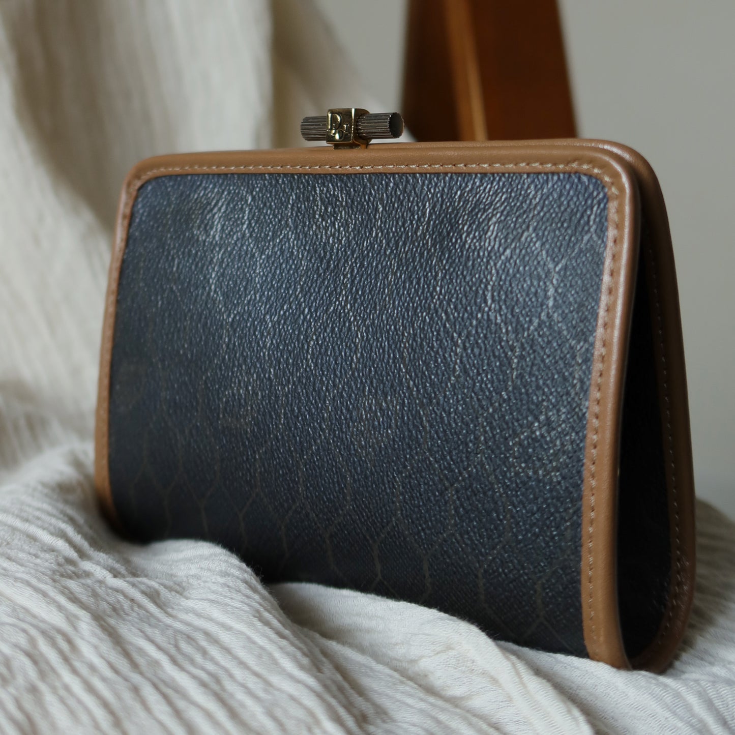 Christian Dior Vintage Oblique Monogram Leather Daily Pouch Bag