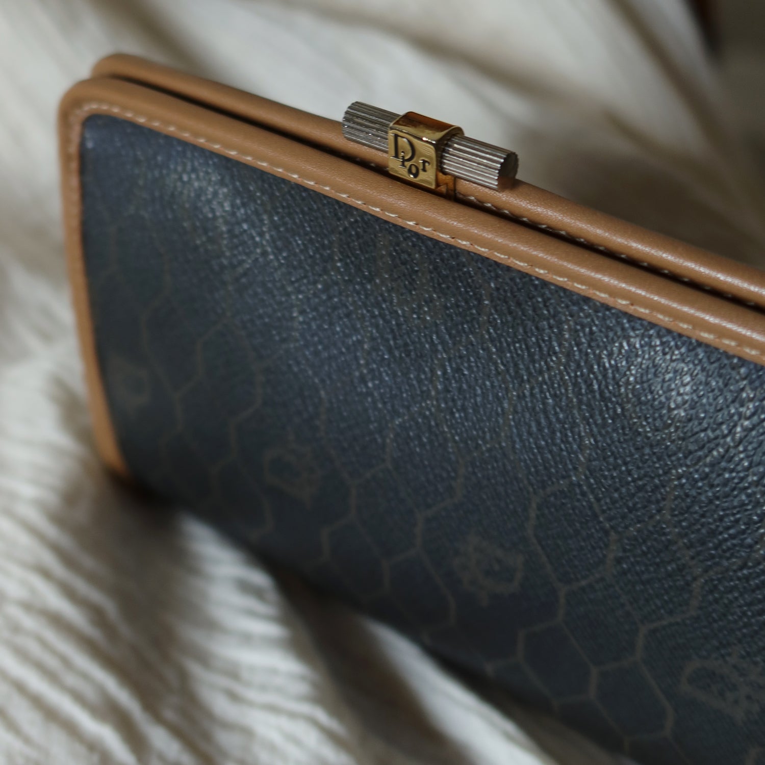 Christian Dior Vintage Oblique Monogram Leather Daily Pouch Bag
