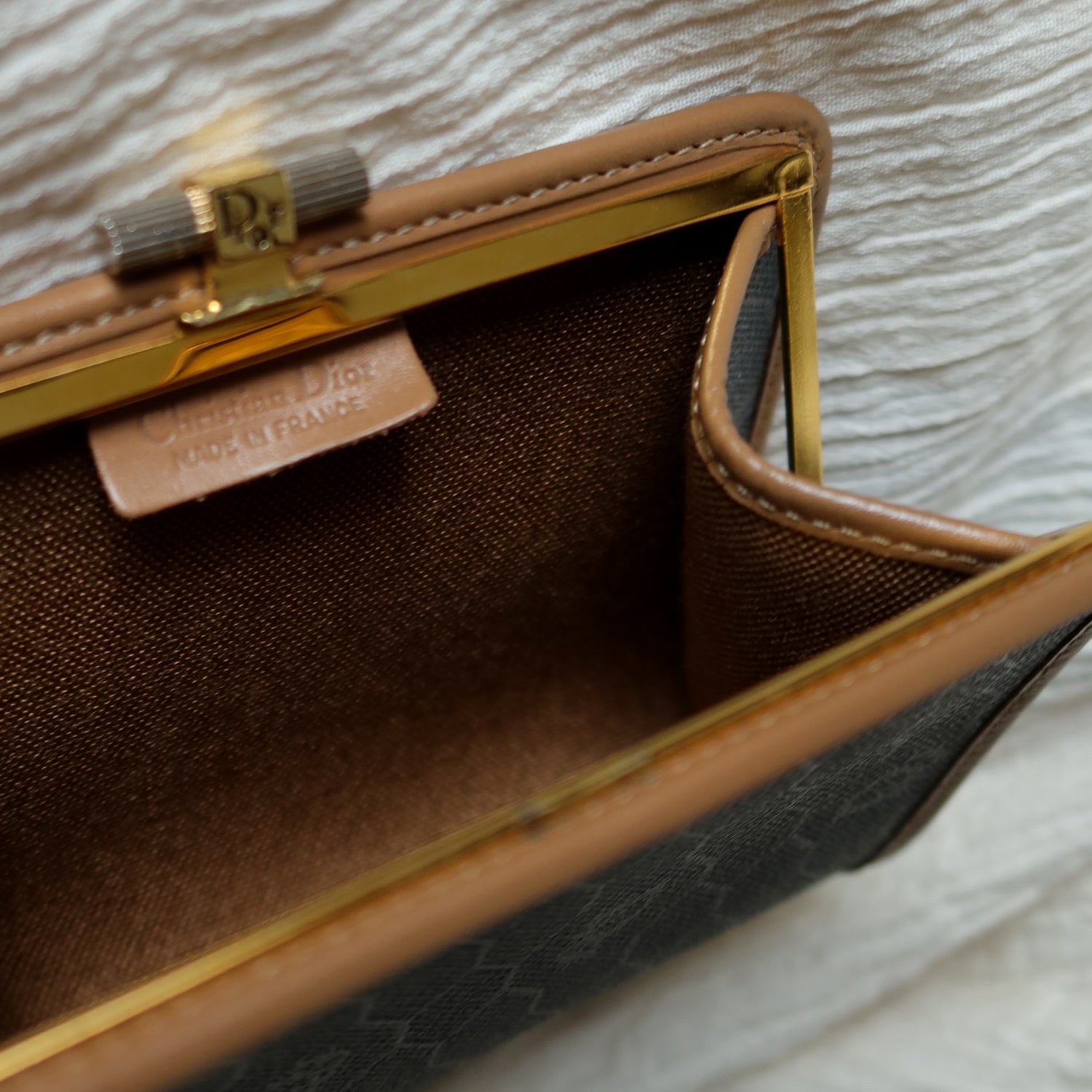 Christian Dior Vintage Oblique Monogram Leather Daily Pouch Bag