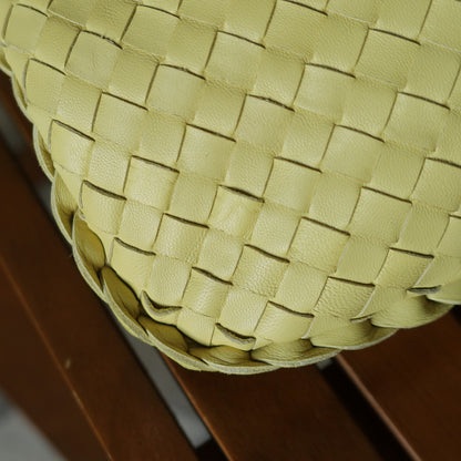Bottega Veneta Vintage Butter Yellow Intrecciato Weave Ebano Hobo Shoulder Bag M