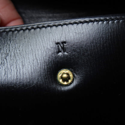 Vintage Hermès Palonnier 1950s Black Box Calf Leather Flap Bag