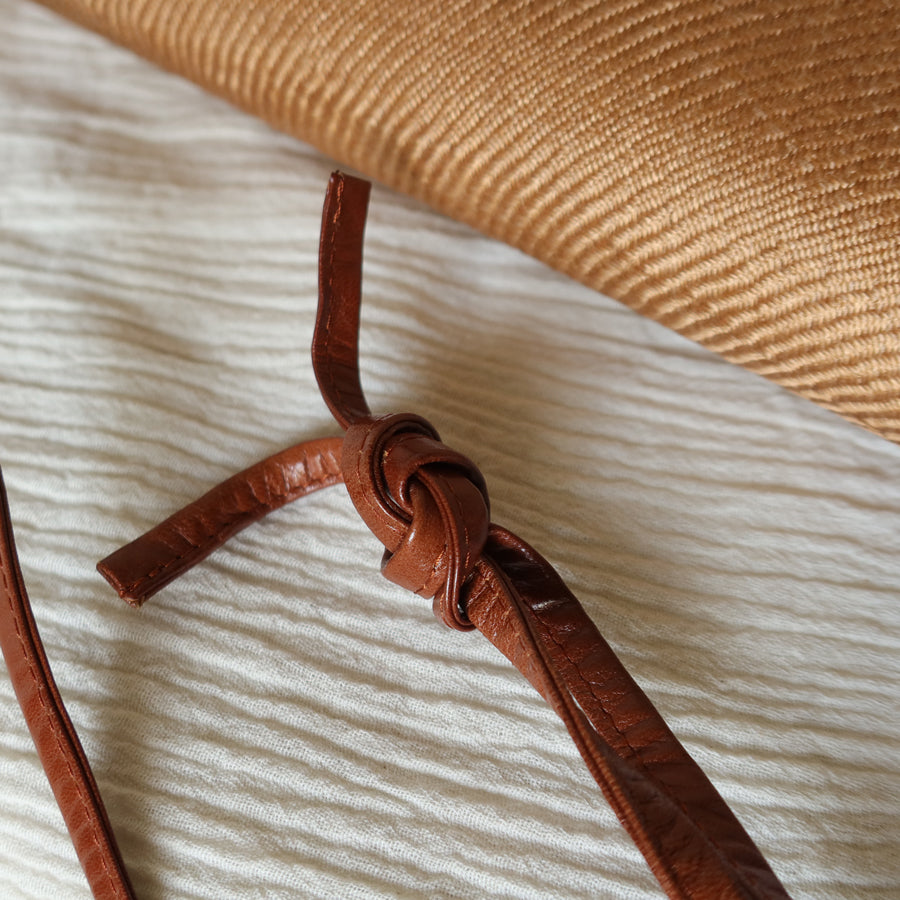 Bottega Veneta Vintage Brown Straw Leather 2way Clutch Shoulder Flap Bag