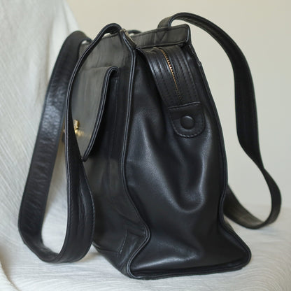 Chanel Vintage Black Lambskin CC Turn lock Pocket CC charm Shoulder Bag