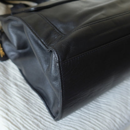 Chanel Vintage Black Lambskin CC Turn lock Pocket CC charm Shoulder Bag