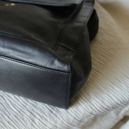 Chanel Vintage Black Lambskin CC Turn lock Pocket CC charm Shoulder Bag