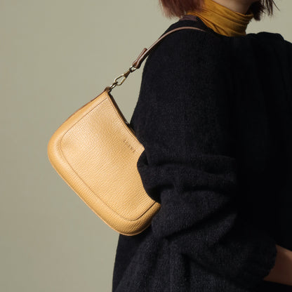 Vintage Loewe Beige Grained Leather Half-moon Purse Bag