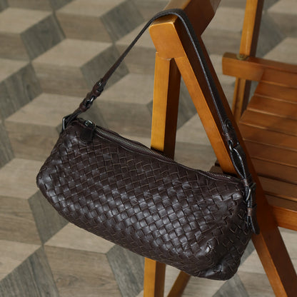 Bottega Veneta Vintage Brown Intrecciato Leather Rhombus Shoulder Bag