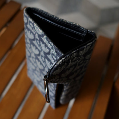 Christian Dior Pre-loved Black Trotter Oblique Jacquard Saddle Flap Wallet
