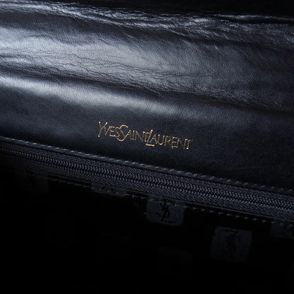 YSL Saint Laurent Vintage Black Leather Y trapezoid 2way Top Handle Flap Bag