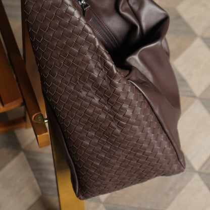 Bottega Veneta Dark Brown Intrecciato Weave Knot Hobo Shoulder Bag