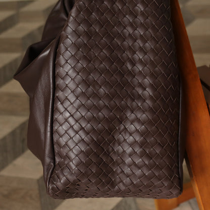 Bottega Veneta Dark Brown Intrecciato Weave Knot Hobo Shoulder Bag
