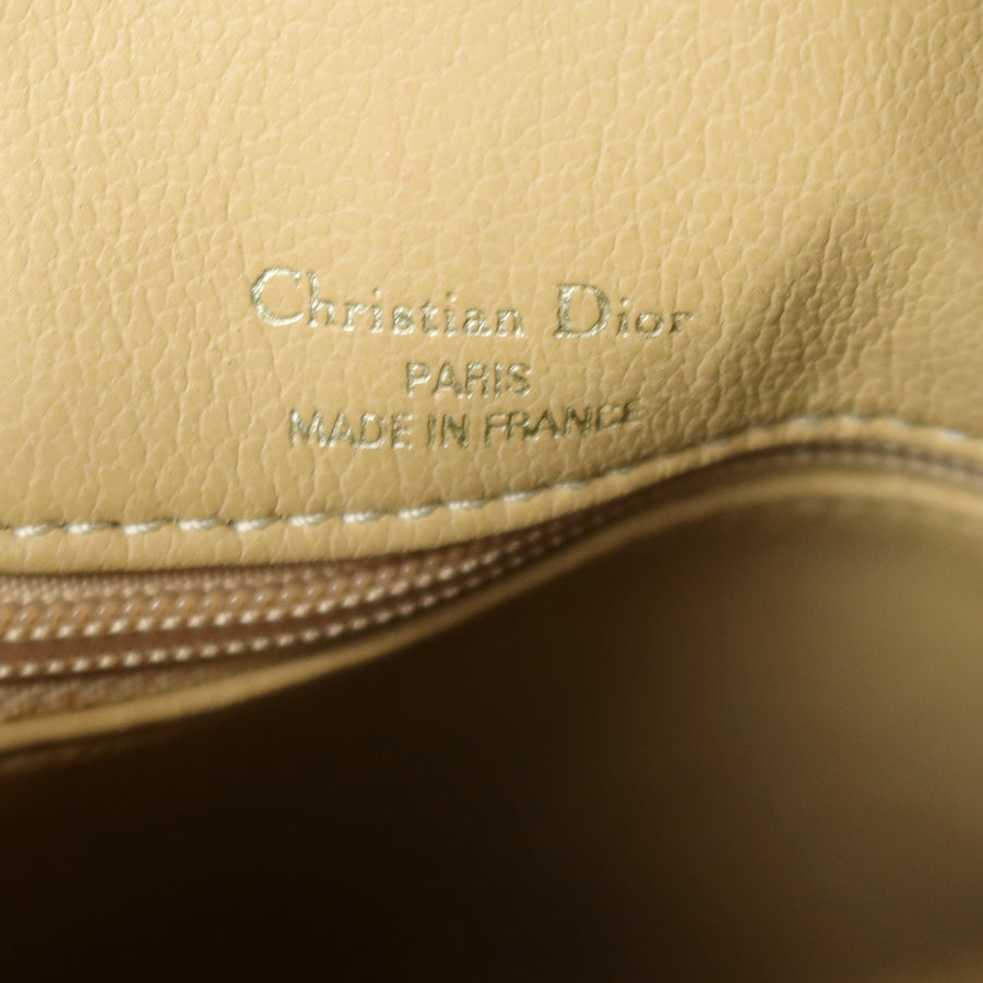 Christian Dior Vintage Caramel Brown Grained Leather CD Turn lock Top Handle Bag