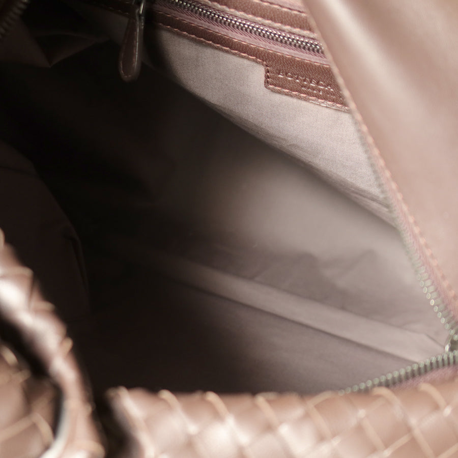 Bottega Veneta Dark Brown Intrecciato Weave Knot Hobo Shoulder Bag