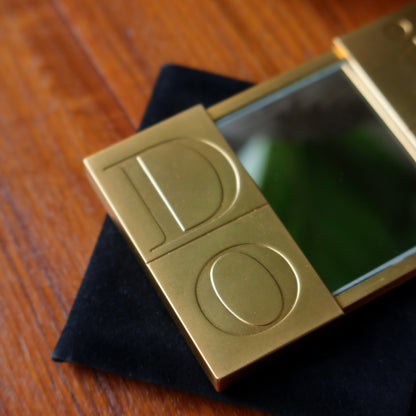 Rare Christian Dior Vintage Metallic Gold Sliding Compact Mirror