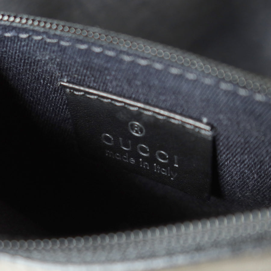 Gucci Vintage Black Denim-Canvas Leather Daily Tote Shoulder Bag with Gucci Charm
