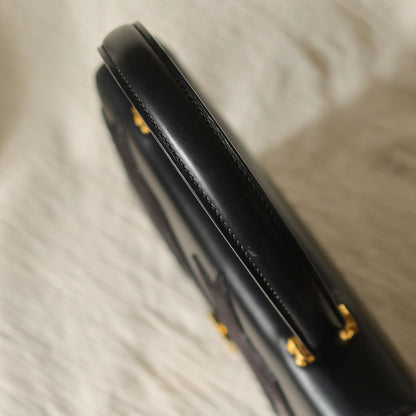 Rare Celine Vintage Leather x Suede Arc de Triphome Top Handle Flap Bag