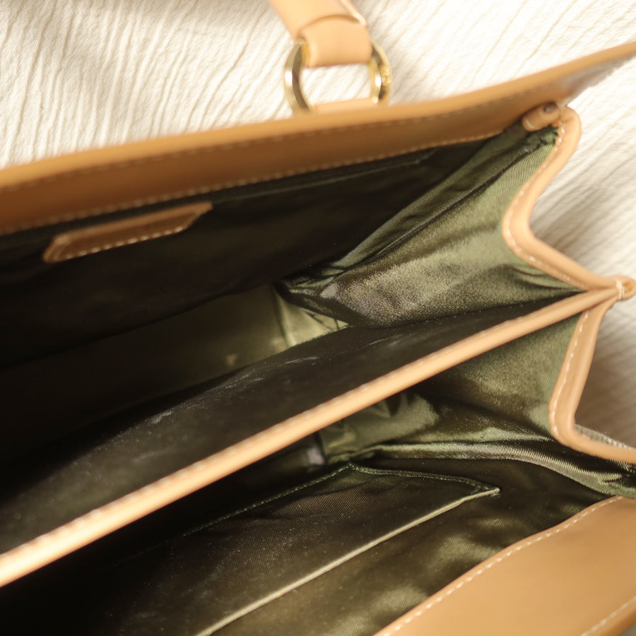 Christian Dior Vintage Oblique Trotter Monogram Beige Olive Diorissimo Handbag