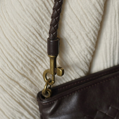 Bottega Veneta Vintage Dark Brown Intrecciato 2way Shoulder Clutch Bag M