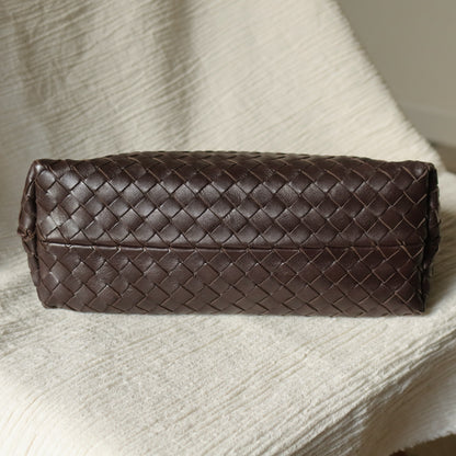 Bottega Veneta Vintage Dark Brown Intrecciato 2way Shoulder Clutch Bag M