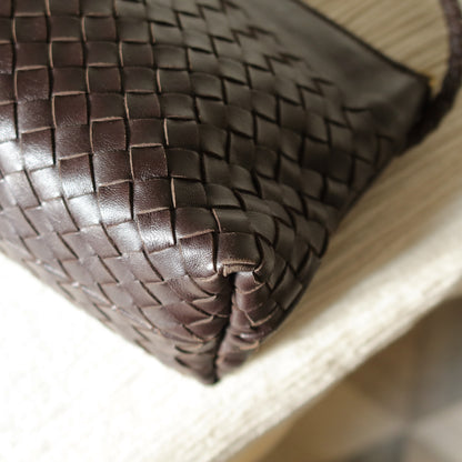 Bottega Veneta Vintage Dark Brown Intrecciato 2way Shoulder Clutch Bag M
