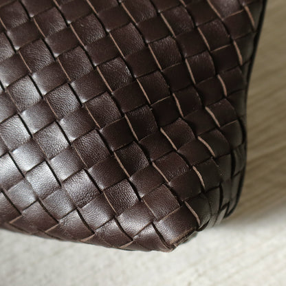 Bottega Veneta Vintage Dark Brown Intrecciato 2way Shoulder Clutch Bag M