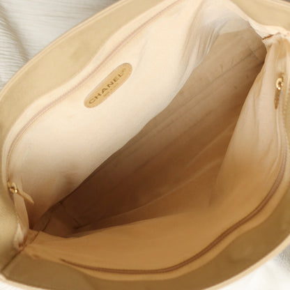 Chanel Vintage Beige Caviar Leather Tortoise shell Chain Shoulder Tote Bag M