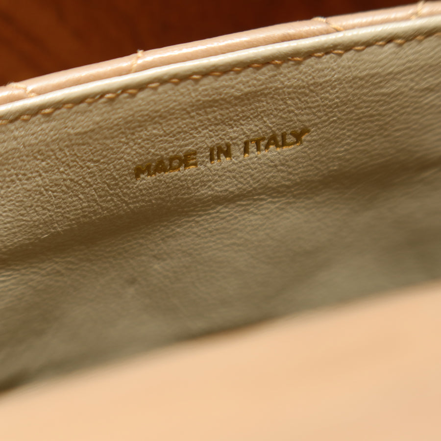 Chanel Vintage Matelasse Quilted Beige Lambskin Coco Fringe Flap Bag