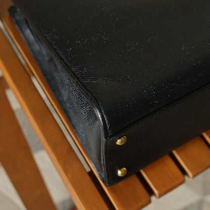 Chanel Vintage Black Caviar Leather CC turn lock Timeless Shoulder Tote Bag