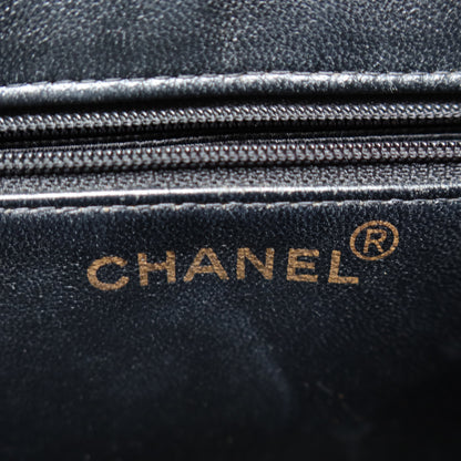 Chanel Vintage Black Caviar Leather CC turn lock Timeless Shoulder Tote Bag